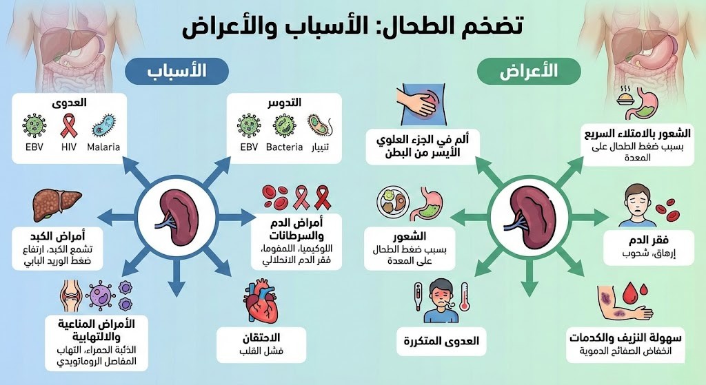 تضخم الطحال: الأسباب والأعراض بالتفصيل
